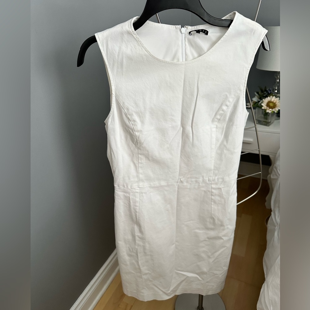 Theory white shift dress